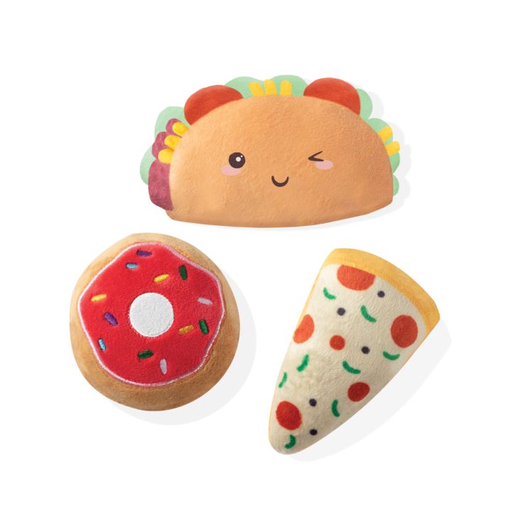 FRINGE Set of 3 Fast Food Squeaky Dog Toys product image
