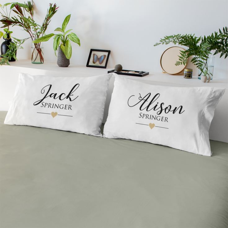 Personalised Cotton Anniversary Pillowcase And Cushion Set product image