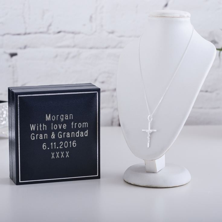 Sterling Silver Crucifix In Personalised Gift Box product image