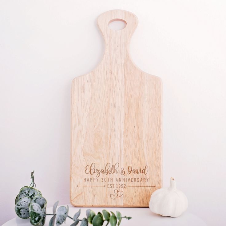 Engraved 30th Anniversary Wooden Chopping Board product image