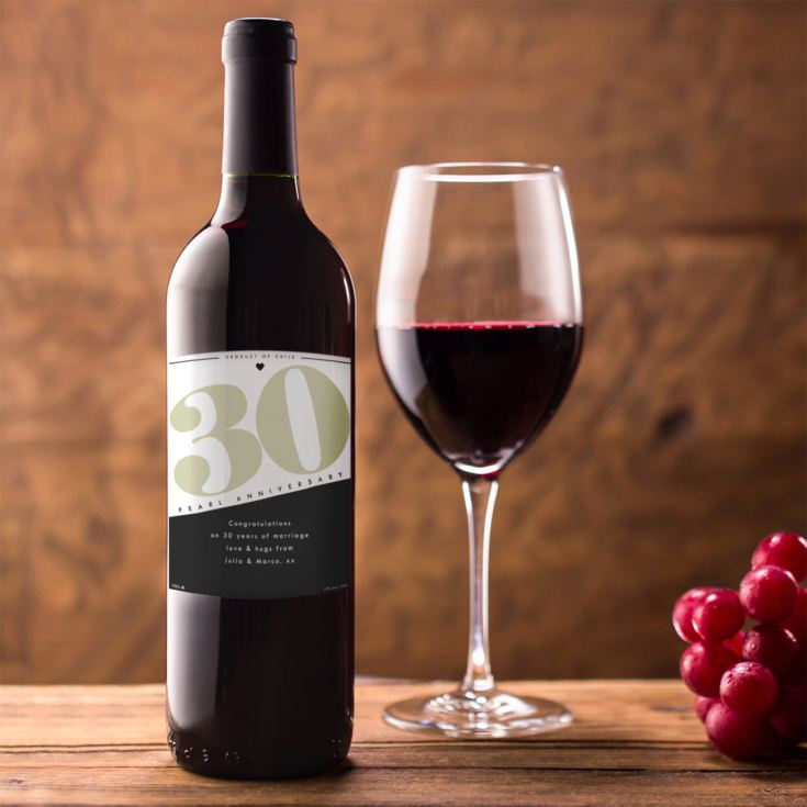 Personalised 30th Anniversary Red Wine product image