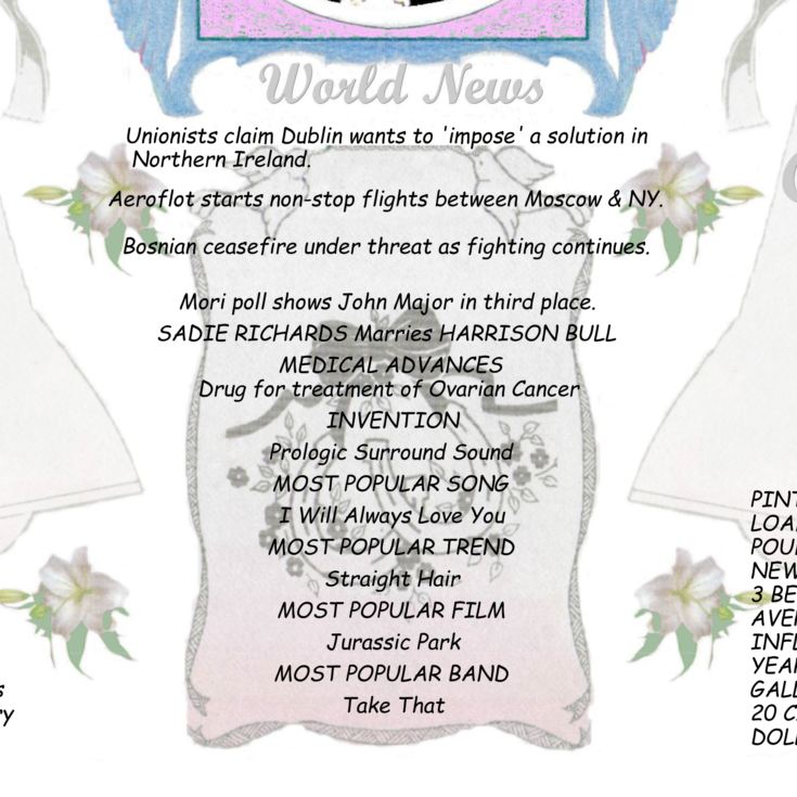 30th Anniversary (Pearl) Wedding Day Chart Framed Print product image