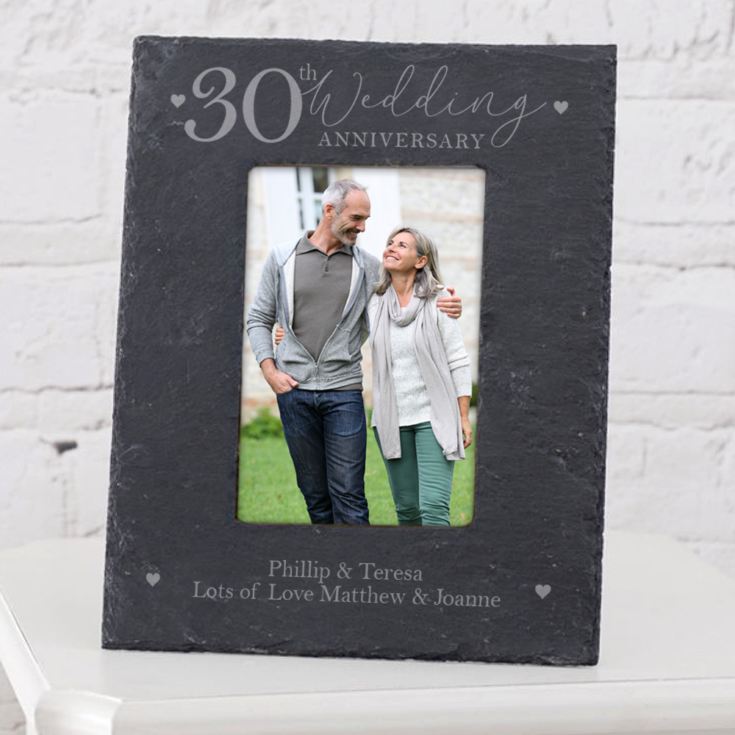 Personalised 30th Anniversary Slate Photo Frame product image