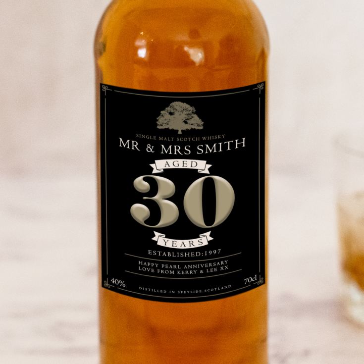 Personalised 30th Wedding Anniversary Single Malt Whisky product image