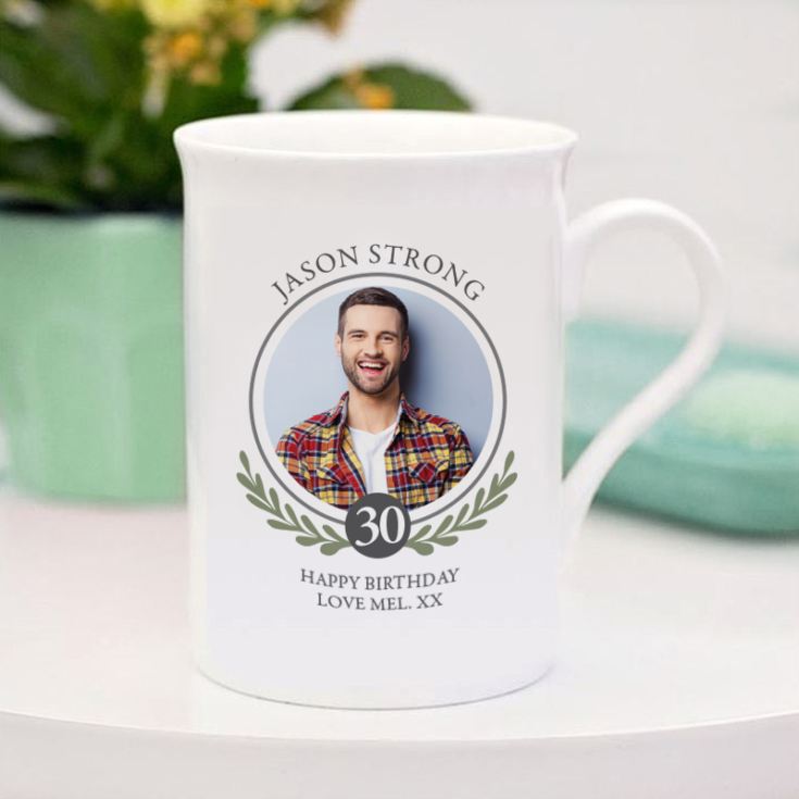 Personalised Photo Upload 30th Birthday Bone China Mug product image