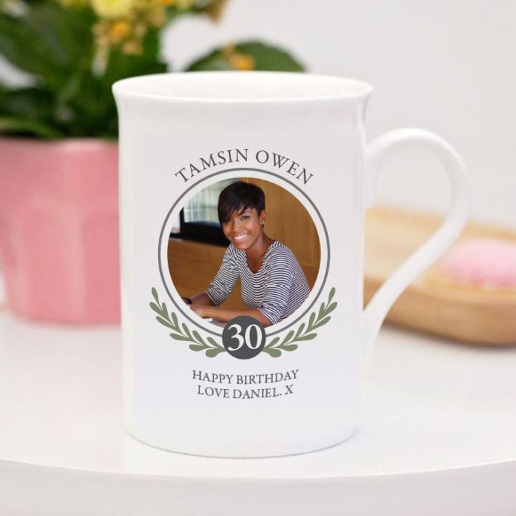 Personalised Photo Upload 30th Birthday Bone China Mug product image