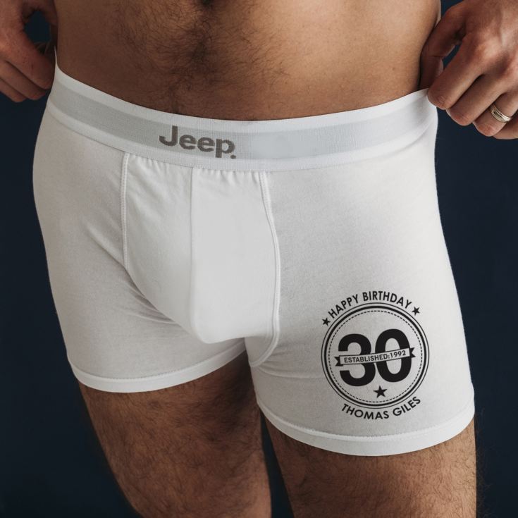 Personalised 30th Birthday Boxer Shorts product image