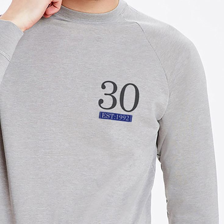 Personalised 30th Birthday Grey Sweatshirt product image