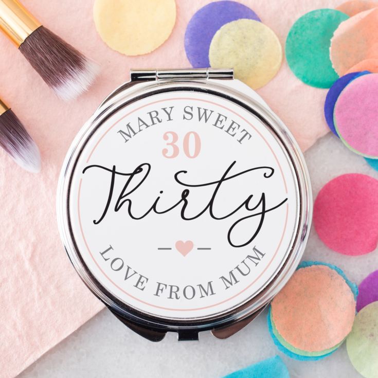 Personalised 30th Birthday Compact Mirror product image