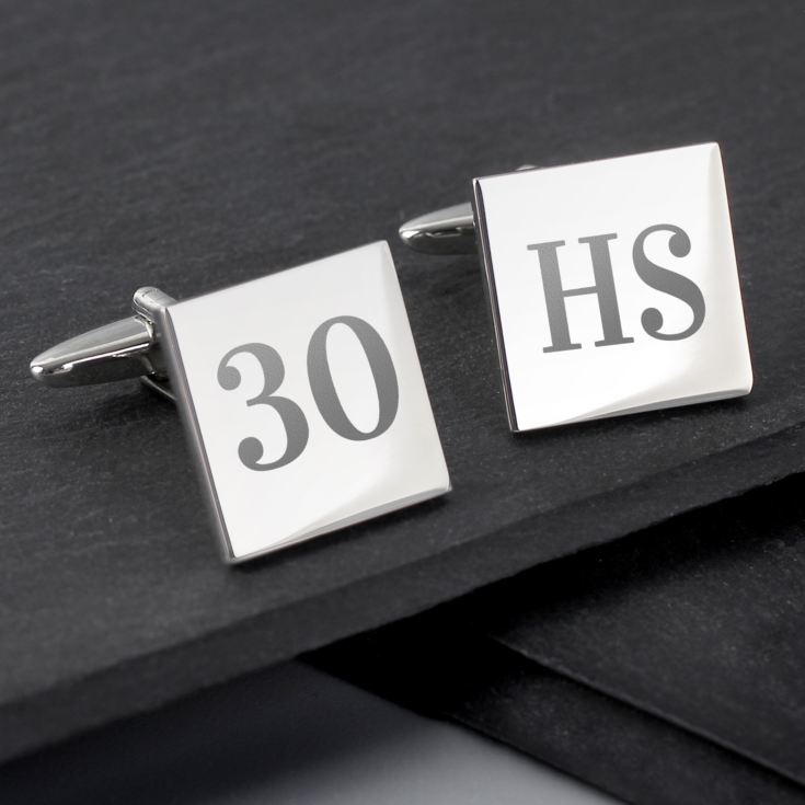 Personalised 30th Birthday Silver Plated Cufflinks product image