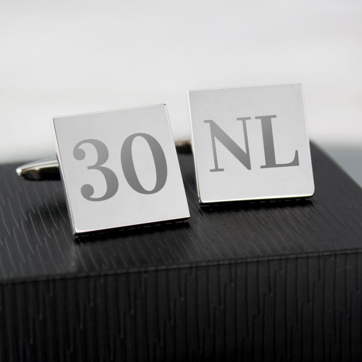 Personalised 30th Birthday Silver Plated Cufflinks product image