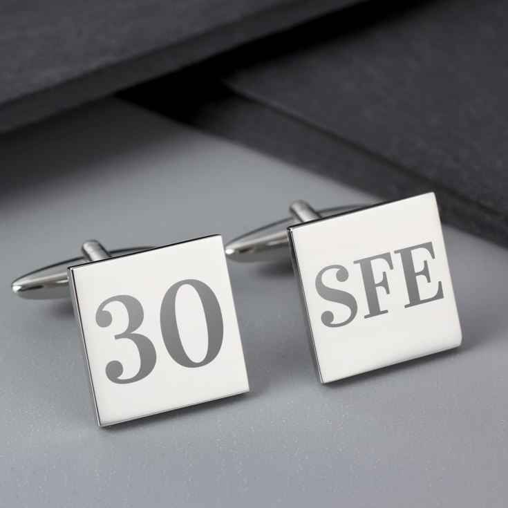 Personalised 30th Birthday Silver Plated Cufflinks product image