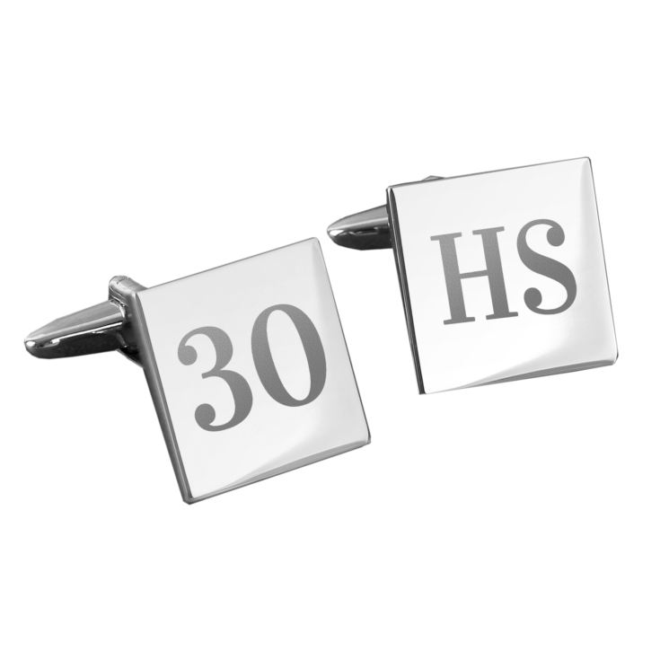 Personalised 30th Birthday Silver Plated Cufflinks product image