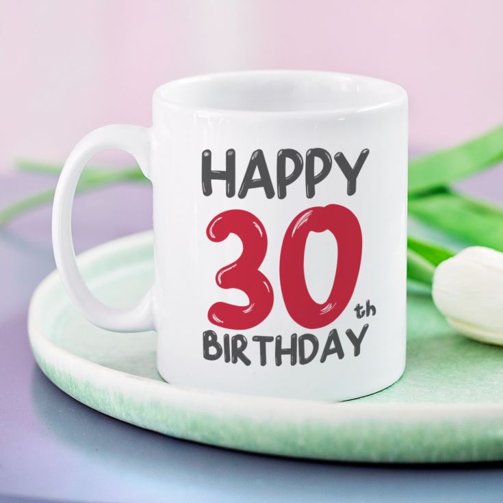 Personalised 30th Birthday Mug Red product image