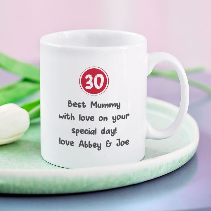 Personalised 30th Birthday Mug Red product image