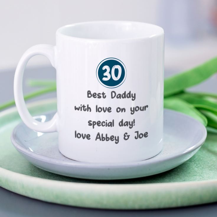 Personalised 30th Birthday Mug Blue product image