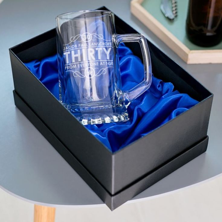 Personalised 30th Birthday Glass Tankard product image