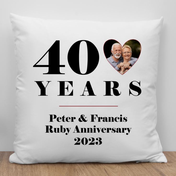 Personalised 40th Wedding Anniversary Photo Cushion product image