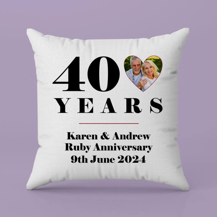 Personalised 40th Wedding Anniversary Photo Cushion product image