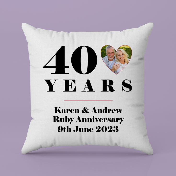 Personalised 40th Wedding Anniversary Photo Cushion product image