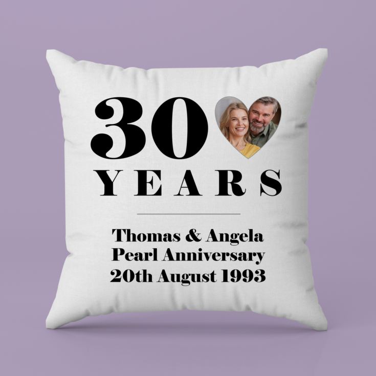 Personalised 30th Wedding Anniversary Photo Cushion product image
