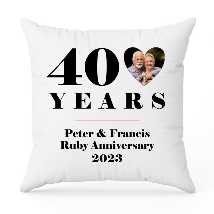 Personalised 40th Wedding Anniversary Photo Cushion product image