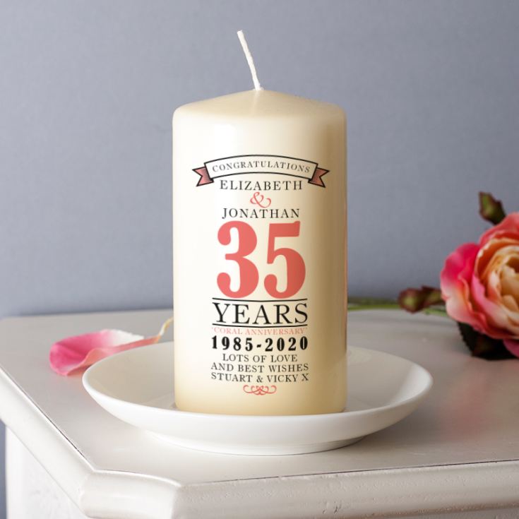 Personalised 35th Anniversary Candle product image