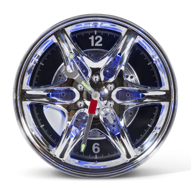 Neon Wheel Rim Wall Clock product image