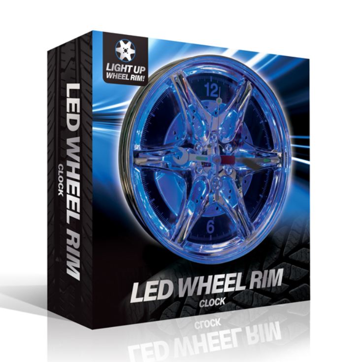 Neon Wheel Rim Wall Clock product image