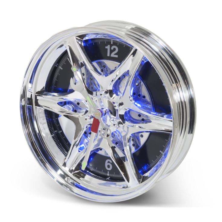 Neon Wheel Rim Wall Clock product image