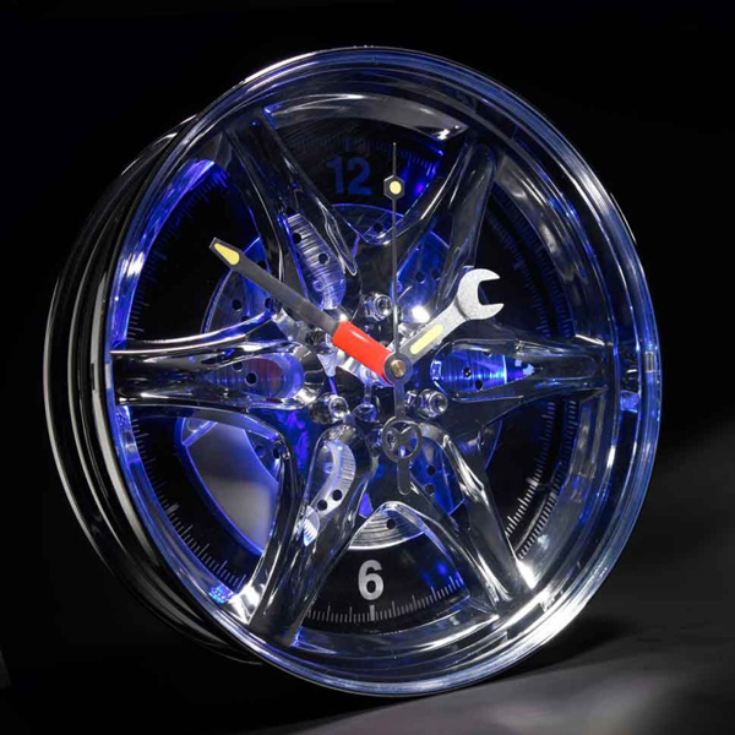 Neon Wheel Rim Wall Clock product image