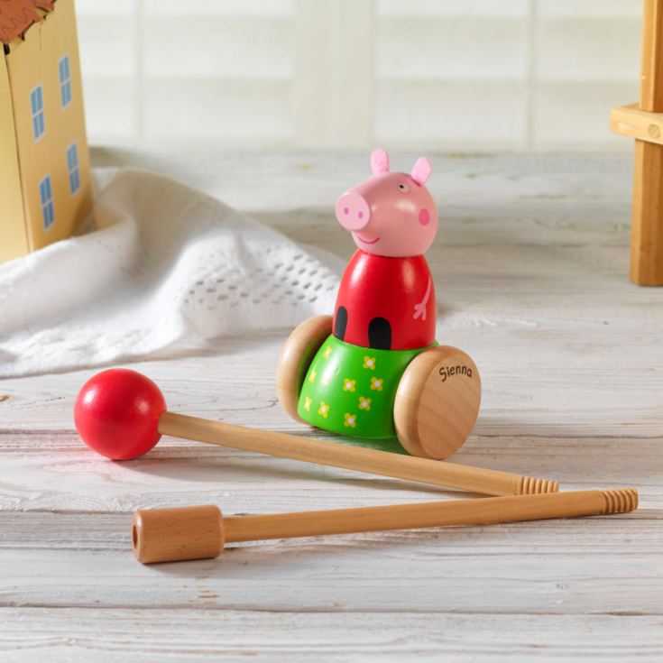 Personalised Peppa Pig Wooden Push Along product image