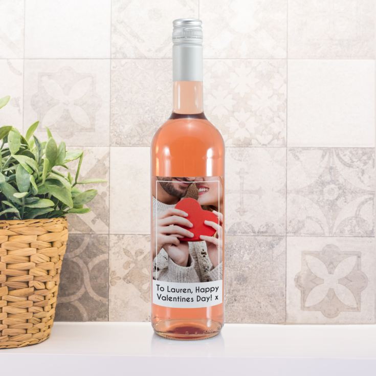 Personalised Photo Upload Bottle Of Rosé Wine product image
