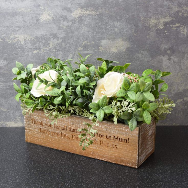 Personalised Artificial Wooden Flower Box product image