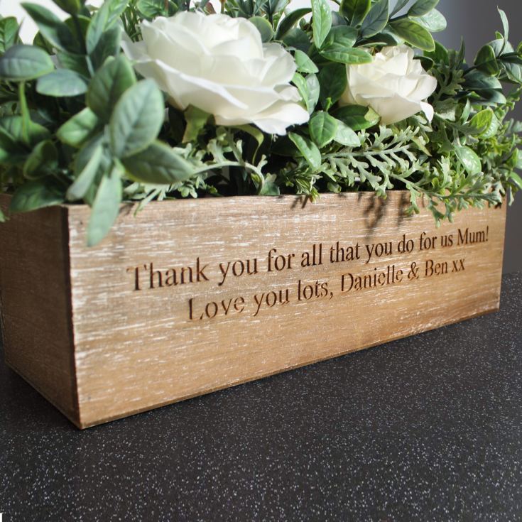 Personalised Artificial Wooden Flower Box product image