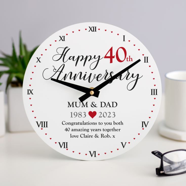 Personalised 40th Anniversary Clock product image