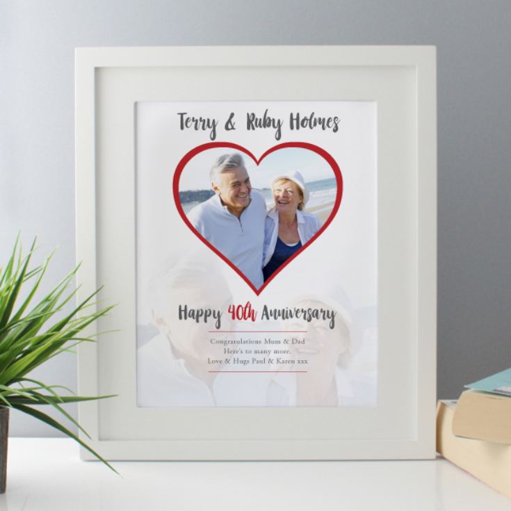 Personalised Ruby Wedding Anniversary Framed Photo Print product image