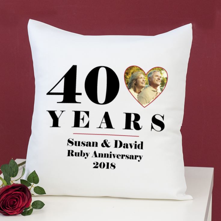 Personalised 40th Wedding Anniversary Photo Cushion product image
