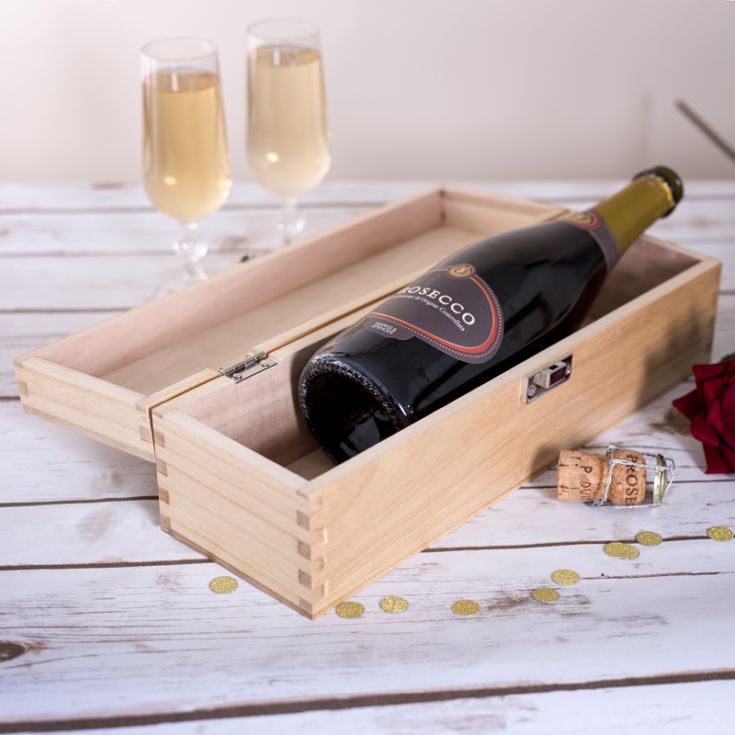 Personalised 1st Wedding Anniversary Luxury Wooden Wine Box product image