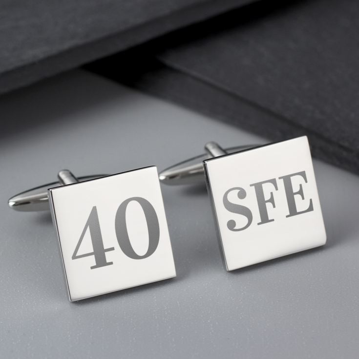 Personalised 40th Birthday Silver Plated Cufflinks product image