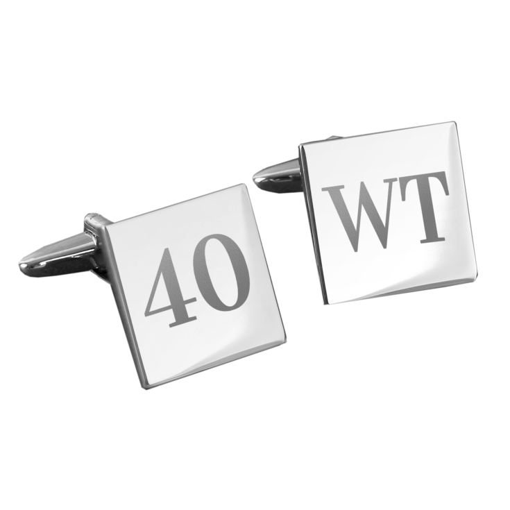 Personalised 40th Birthday Silver Plated Cufflinks product image