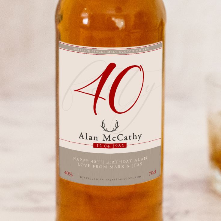 Personalised 40th Birthday Single Malt Whisky product image