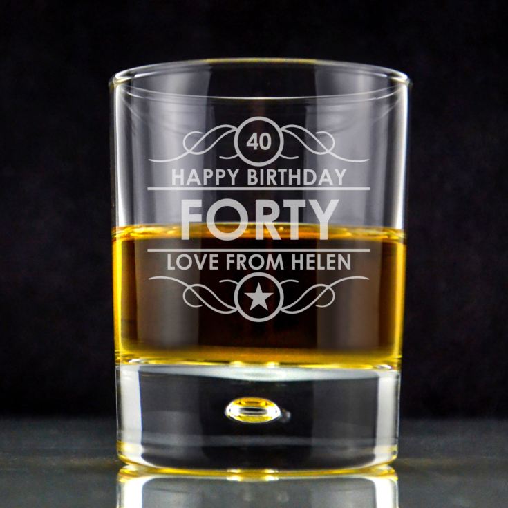 Personalised 40th Birthday Whisky Glass product image