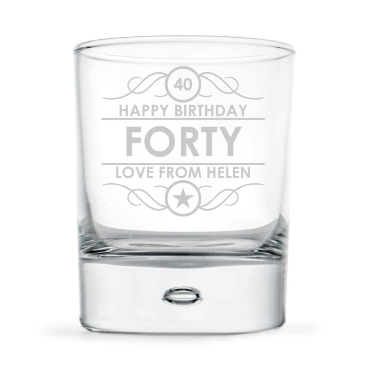 Personalised 40th Birthday Whisky Glass product image