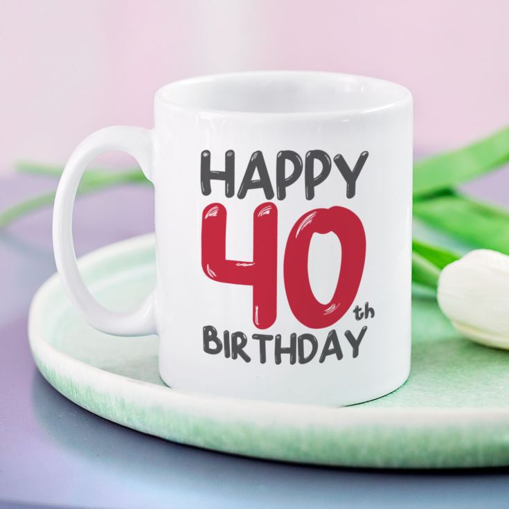 Personalised 40th Birthday Mug Red product image