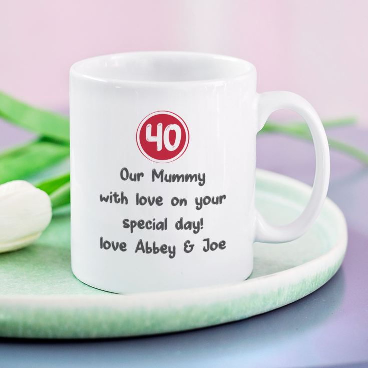 Personalised 40th Birthday Mug Red product image