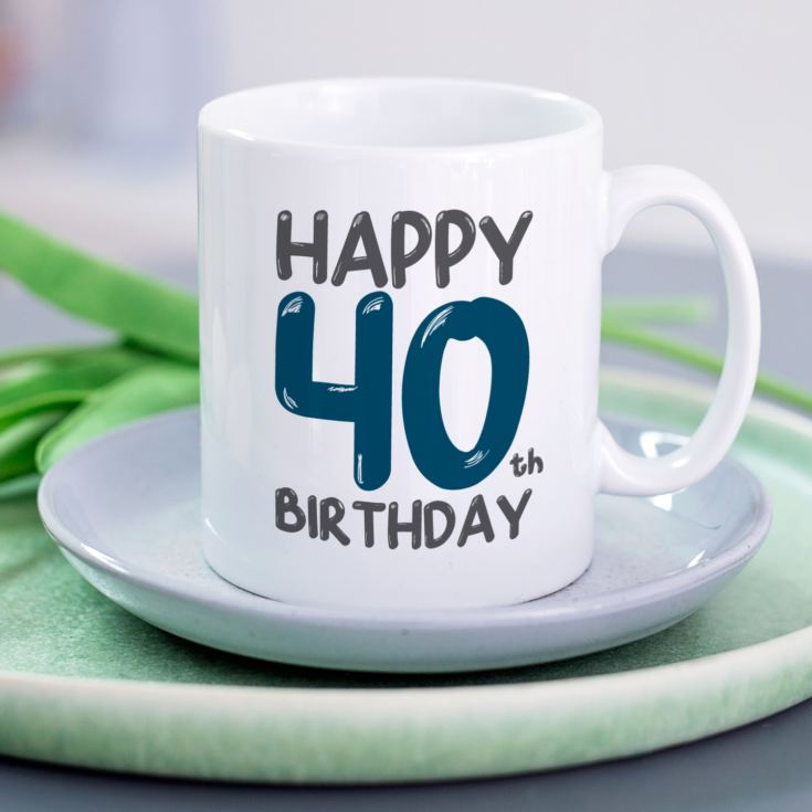 Personalised 40th Birthday Mug Blue product image