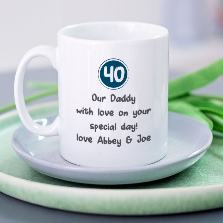 Personalised 40th Birthday Mug Blue product image