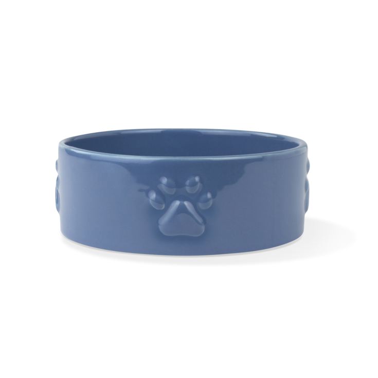 FRINGE STUDIO Royal Blue Paw Print Dog Bowl The Gift Experience