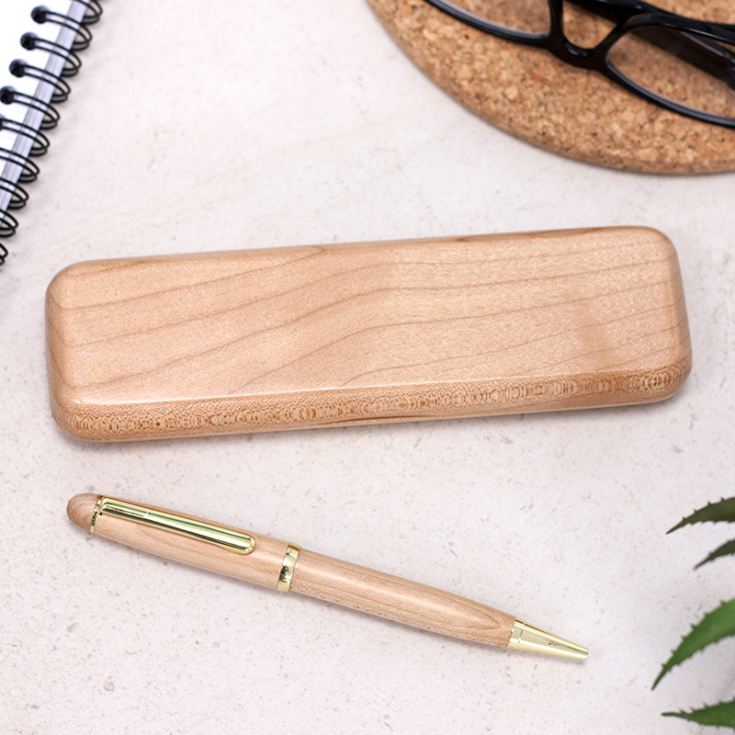 Luxury Personalised Maple Wood Pen and Box Set The Gift Experience
